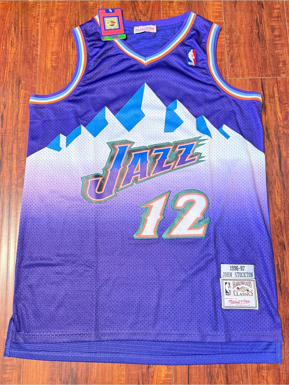 John Stockton Mitchell & Ness Utah Jazz Sz XL #12 NBA Jersey Stitched Brand New!